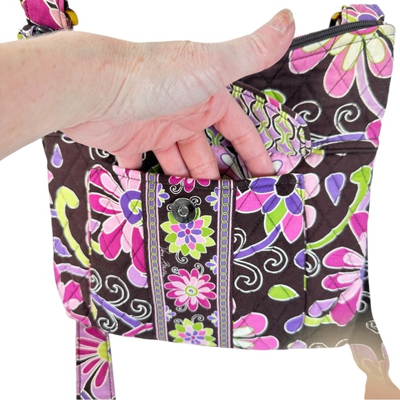 Vera Bradley Purple Punch Hipster Crossbody Floral Quilted Bag Retired - Picture 4 of 14
